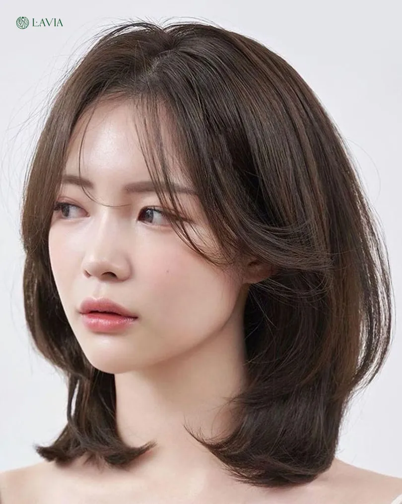 3. Tóc ngắn lob cho mặt tròn