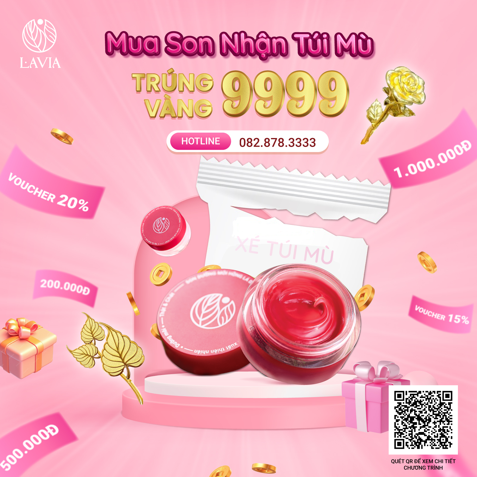 Chương trình Mua son nhận túi mù - Trúng vàng 9999